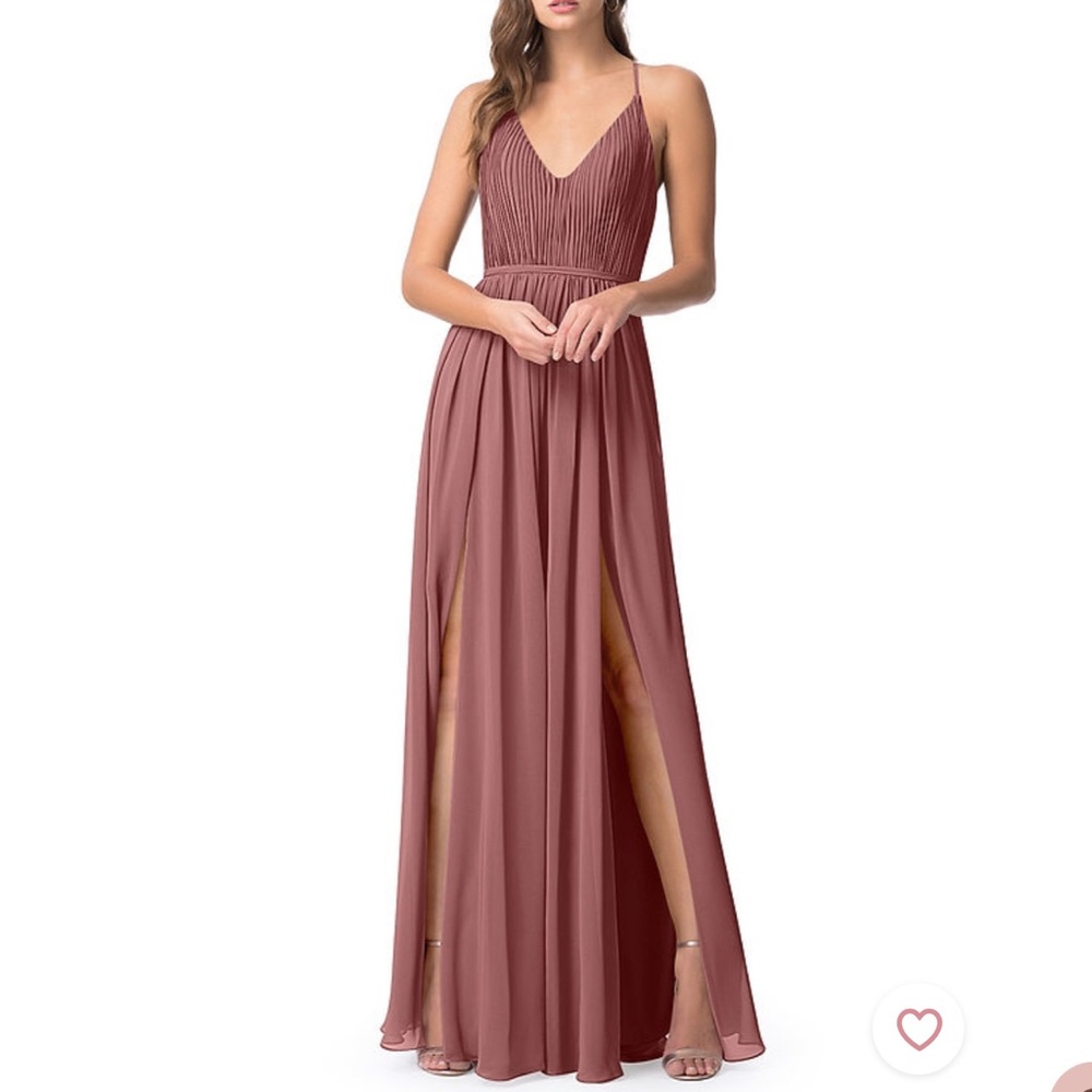 Azazie Blythe Bridesmaid dress in dusty rose • size 2
